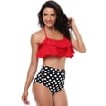 thumbnail image 2 of Women‘s Bikini Swimsuit Front Cross Lace Up Two Piece Bathing Suit, 2 of 5