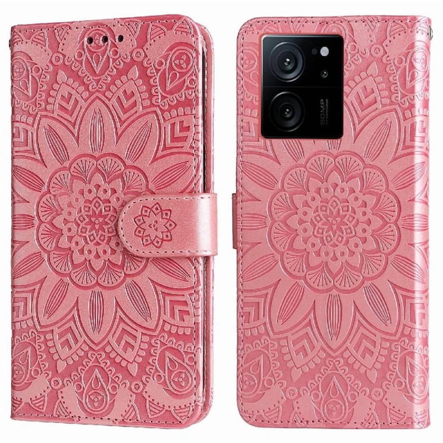 Funda tipo cartera GANGXUN para Xiaomi 13T Pro , diseño girasol, cuero PU, soporte, cierre magnético, tarjetero