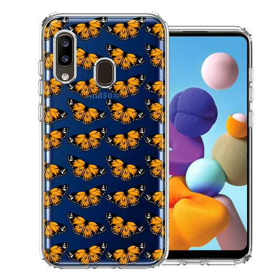 MUNDAZE For Samsung Galaxy A20 Monarch Butterflies Design Double Layer Phone Case Cover