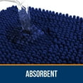 thumbnail image 6 of Buganda Bathroom Rugs 47x17, Quick Dry Machine Washable Chenille Bath Mats with Rubber Backing, Navy Blue, 6 of 9