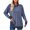 Blue, variant on Casual Sweatshirts for Women Contrast Neck Wrap Oversized Long Sleeve Split Hem Crew Neck Soft Daily Tshirt