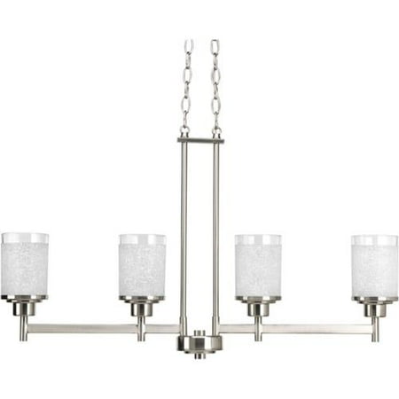 Progress Lighting Alexa Collection 4 Light Linear Brushed Nickel Progress Lighting Alexa Collection 4 Light Linear Brushed Nickel Chandelier Fixture