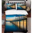 thumbnail image 1 of 3D Sunset Sea Bridge Paisaje Funda nórdica Set Ropa de cama Set Funda nórdica, 1 of 3