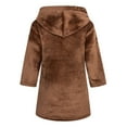 thumbnail image 6 of NIEWTR Toddler Girls Boys Sleepwear Kids Baby Cartoon Bathrobes Hooded Warm Flannel Night Robe Pajamas Cute Child Home Wear for 2-12 Years(A04-Brown,4-5 Years), 6 of 8