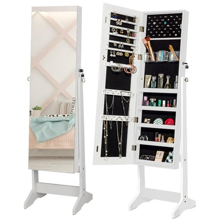 ViscoLogic Melanie Jewelry Armoire Makeup Mirrored Storage Cabinet for ...
