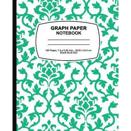 graph paper composition book green damask design graph graph paper composition notebook walmart