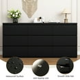 thumbnail image 3 of 63” Black Dresser with 9 Drawers, Modern Horizontal Chest of Drawers, Large Multi-Functional Storage Cabinet,Modern Dresser for TV Stand, Living Room Office, Hallway, 3 of 6