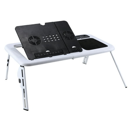 EECOO Adjustable Laptop Bed Table Desk Notebook Stand Reading Holder With USB Cooling Fans and Sliding Keyboard Tray
