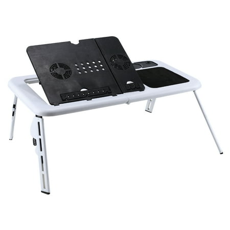 - EECOO Adjustable Laptop Bed Table Desk Notebook Stand Reading Holder With USB Cooling Fans and Sliding Keyboard Tray Black