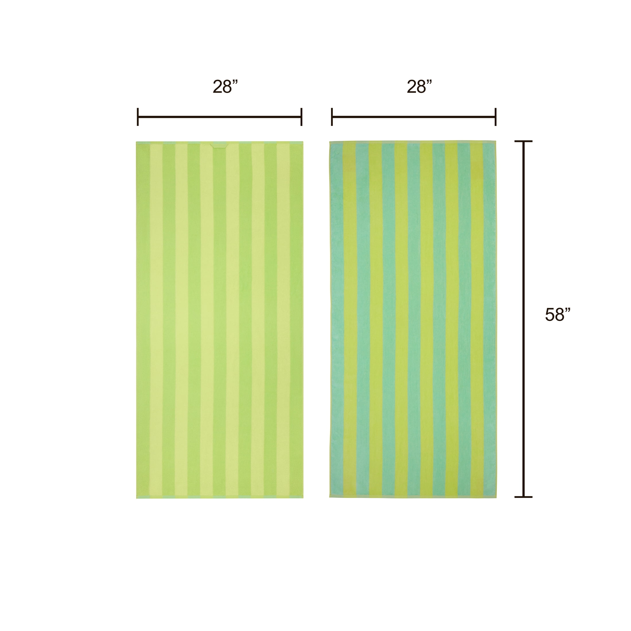 Mainstays Cabana Striped Lemon & Lime Cotton-Blend Beach Towels (2 Count)