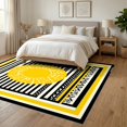 thumbnail image 3 of ODIKA 6'x9' Ultra-Soft Area Rug, Layered Welcome Door Stripe Border Motif Velvet Doormat Striped None Washable, Bare feet friendly, Silk-Touch for Guest Room, Bedroom, 3 of 7