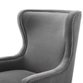 thumbnail image 3 of Steve Silver Rosco Modern Wingback Charcoal Velvet Accent Chair, 3 of 4