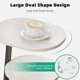 thumbnail image 6 of Oval End Table with 3-Tier Storage - Modern Bedside Table for Bedroom, 6 of 9