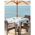 thumbnail image 3 of Outdoor Tablecloth with Umbrella Hole for Patio/Picnic/Party/Camping, Light Blue Palm Tree Waterproof Table Cloth Square Cover Washable, Coastal Trees Summer Tropical Botanical (60"x 60"), 3 of 9