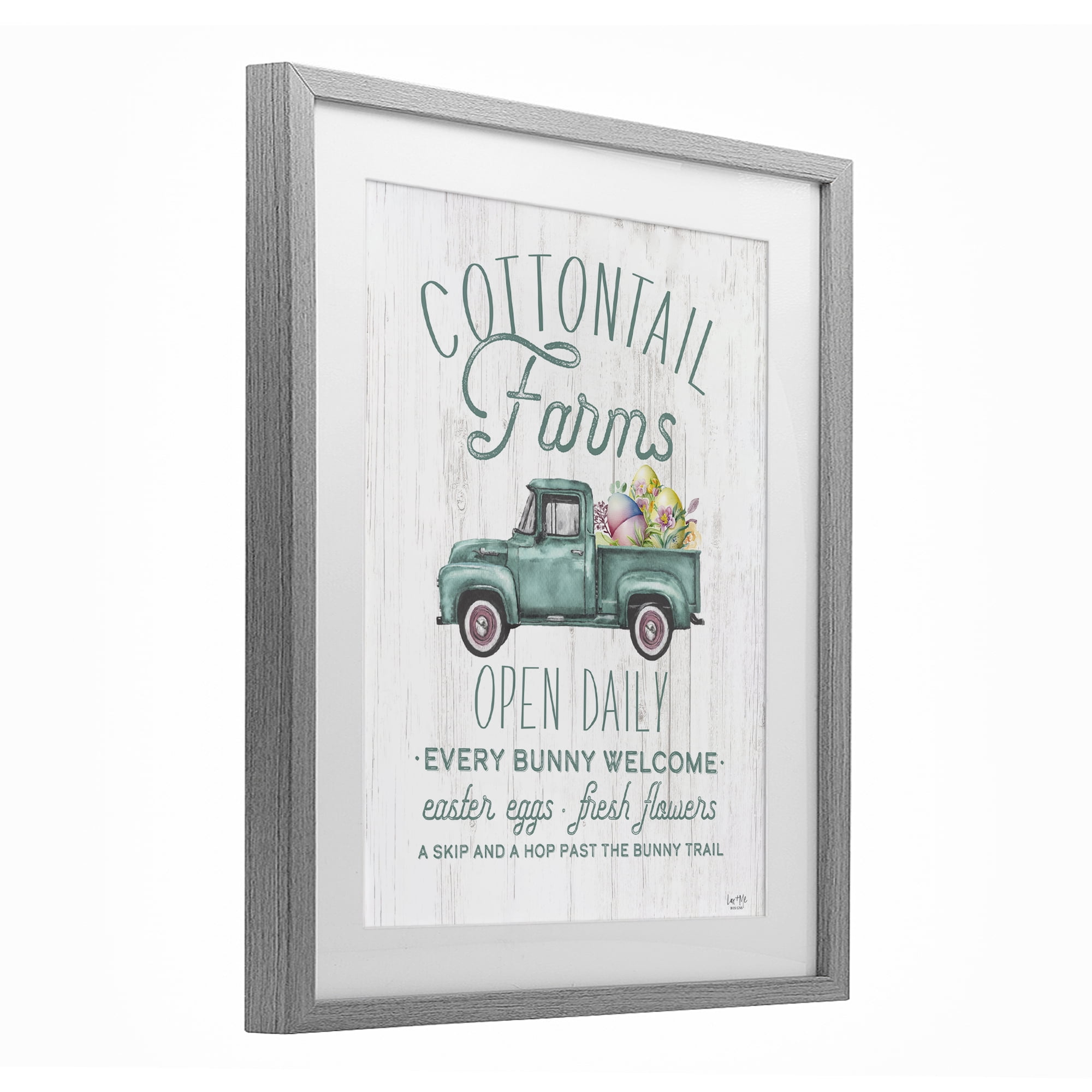 Stupell Industries Antique Cottontail Farms Gray Framed Print Under Glass, design by Lux + Me Designs