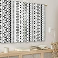 thumbnail image 3 of Black White Boho Kitchen Curtains Tribal Small Short Cafe Window Curtains Geometric Rod Pocket Nordic Modern Striped Bathroom Window Drapes Treatment Tier Curtains 2 Panels (27.5x36 Inch), 3 of 6