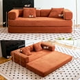 thumbnail image 4 of YINIX 81.6" Sleeper Sofa with Two Pillows, Comfy Modular Convertable Sofa Couch for Living Room, Small Spaces, Orange, 4 of 14