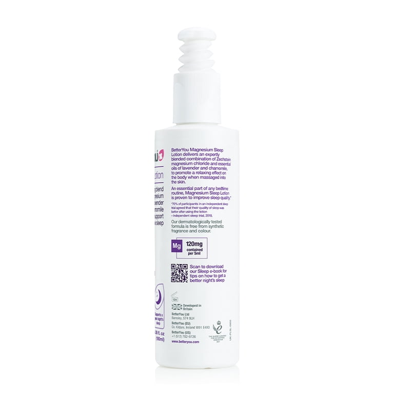 BetterYou Magnesium Sleep Body Lotion, 6.08 oz, Relaxing Body