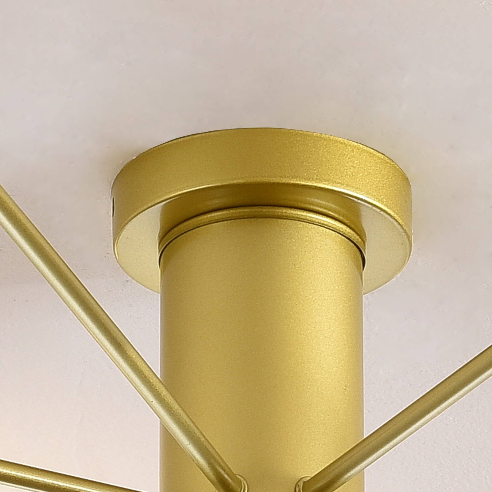 Garwarm 8-Light Sputnik Ceiling Light Modern Semi Flush Mount Ceiling Light Mid Century Gold Chandelier Pendant Lighting for Kitchen Dining Room Bedroom