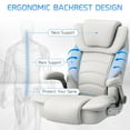 thumbnail image 6 of Ninecer Big and Tall Office Chair 400lb Wide Seat, Ergonomic High Back Leather Executive Desk Chair with Flip-up Arms, Computer Chair, White, 6 of 9