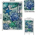 thumbnail image 2 of Home Decorative Welcome Summer Coastal House Flag, Nautical Beach Garden Yard Tropical Conch Starfish Shells Outside Decoration, Blue Ocean Sea Outdoor Large Decor Double Sided 28x40, 2 of 6