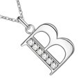 thumbnail image 3 of Collar con diseño de letra B, estilo moderno, de titanio y acero con diamantes de imitación, para uso diario., 3 of 12