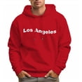 thumbnail image 5 of Men's 100% Cotton Los Angeles Letters Hoodie 330g Heavy Pocket Hood, 5 of 15