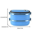 thumbnail image 2 of VGFVFSKGA Thermal Lunch Box Lunch Container Leakproof Stainless Steel Thermal Insulation Food Containers for Work Office Insulated Lunch Box Microwave Food Containers Bento Lunch Box, 2 of 2
