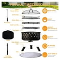 thumbnail image 3 of with Mat & Cover, 30 Inch Large Outdoor Wood Burning , Patio Backyard Firepit with Steel BBQ Grill Cooking Grate, Screen & for Garden, , Camping, Picnic, 3 of 8