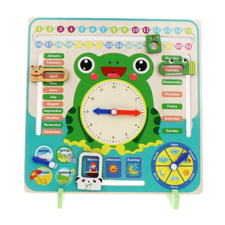 Kids All About Today Calendar Board - Preschool Educational & Learning Wooden  Toy | For Toddlers Boys Learning Time Week Date Weather Season - Walmart.com