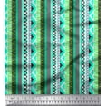 thumbnail image 1 of Soimoi Poly Georgette Fabric Stripe & Greek Key Geometric Print Fabric by Yard 42 Inch Wide, 1 of 1