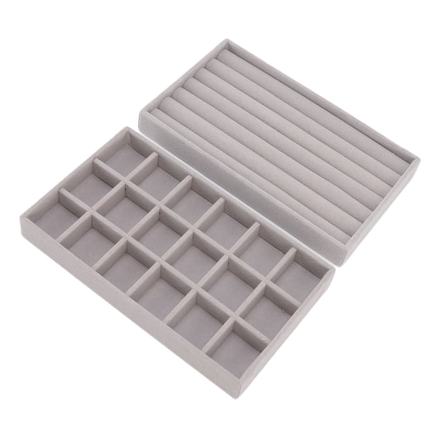 Caja De Selección De Joyas, Caja De Almacenamiento De Joyas De Varias Rejillas, Tela Flocada Multifuncional Suave Para Almacenamiento De Joyas Amonsee Otros