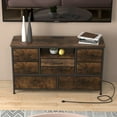 thumbnail image 2 of CazToi Chest of Drawers Fabric Dresser with 8 Fabric Drawers & LED Lights & Power Outlets for TV Stand, 2 of 8