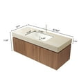 thumbnail image 5 of 48" Bathroom Vanity with Sink, Wall-Mounted Cabinet, Roma Travertine Countertop, Dark Brown | Durable plywood, ample storage, soft-close doors, easy installation, pre-assembled basin, 5 of 5