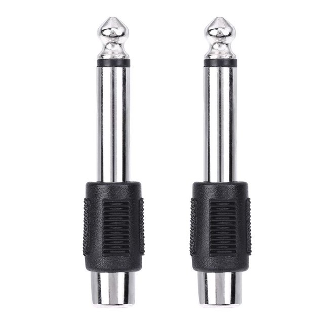 Jixopn - 4 conectores adaptadores de audio mono RCA/AV hembra a 6,35 mm (1/4 de pulgada) macho