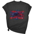 thumbnail image 2 of Busydd Independence Day T Shirts for Women Fashion American Flag Print 4th of July Patriotic Tshirts Casual Round Neck Short Sleeve Summer Tops Comfy Cotton Graphic Tees M, 2 of 5