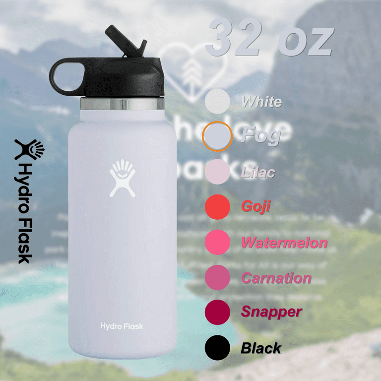 Hydro Flask 18 OZ Wide-Mouth White Water Bottle With Hydro Flip Lid
