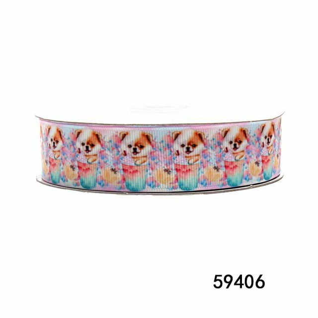 10Yards Animal Fabric Ribbons Printe Horse Rabbit Cartoon Grosgrain Ribbon for Hairbows Crafting Supplies Sewing Accessories Jiayi