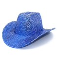 thumbnail image 3 of Fashionable Sparkly Sequins Cowboy Hat For Stage Performance Party Festival Celebration Events Cool Fedora Show, 3 of 4