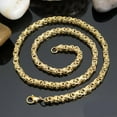 thumbnail image 5 of QQTDFG 4/6/8mm Women Men Cut Byzantine Chain Stainless Steel Necklace or Bracelet 8-40"-Gold-8mm-26inch or 66cm, 5 of 6