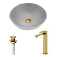 thumbnail image 6 of Vigo Vgt2087 Dunn 16" Concrete Vessel Bathroom Sink - Matte Brushed Gold, 6 of 7