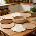 thumbnail image 6 of Round Cotton Yarn Placemats, Handwoven Heat Insulation Mat 10 Inch for Hot Dishes Pots Pans, Kitchen Table Protector & Home Decor for Dining, 6 of 6
