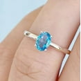 thumbnail image 2 of Swiss Blue Topaz Ring Dainty Ring Solitaire Engagement Ring Christmas Gift For Her 925 Sterling Silver Gemstone Jewelry For Women Gift, 2 of 5