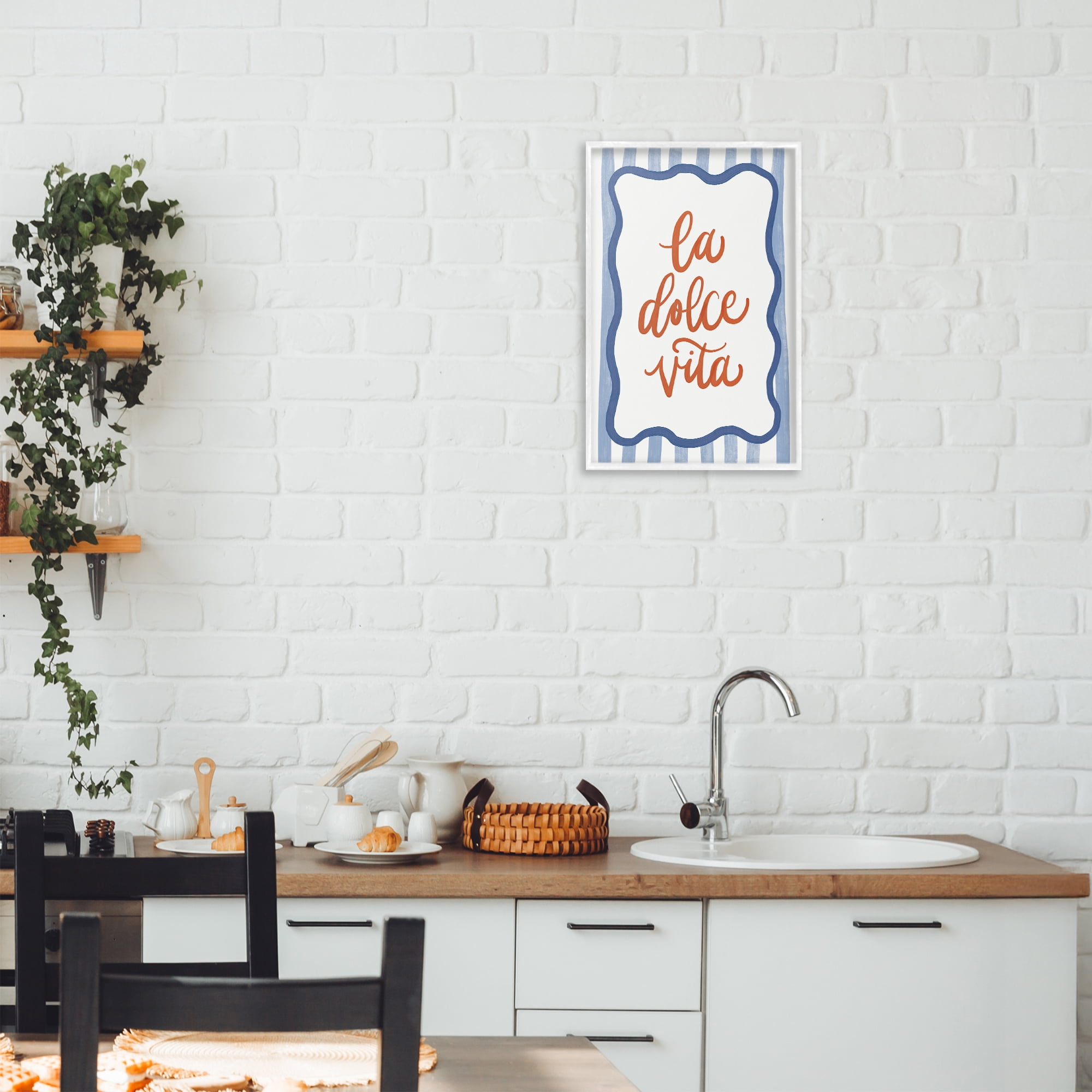 Stupell Industries Italian Kitchen Typography White Framed Giclee Art, design by Amanda Houston