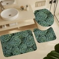 thumbnail image 4 of Bathroom Shower Curtain 4 Piece Sets, Hawaiian Tropical Flower with 72" x 72" Waterproof Shower Curtain Non-Slip Rug Toilet Lid Cover Bath Mat and 12 Hooks for Bathroom Decor Set, 4 of 8