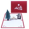 thumbnail image 1 of Tarjeta De Felicitación De Navidad 3D Hermosa Decoración De Tarjeta De Vacaciones Pop Up Con Patrón De Árbol/Alce/Granja Para Oficina Hogar Festival 2 Uds Cateissary EL009920-00, 1 of 6