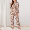 thumbnail image 2 of Sikiie Rose Flowers Women's Long-Sleeve Shirt and Full-Length Bottom Pajama Set (s-xxl)-Small, 2 of 7