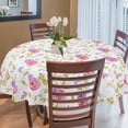 thumbnail image 3 of PiccoCasa Vinyl House Tablecloth Round 71" Dia Red and Purple Flower Waterproof, 3 of 7