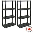 thumbnail image 1 of Hyper Tough Plastic Shelf Garage Shelves 4-Tier 57"H x 14"D x 30"W 2-Pack Black-400 lb Total Capacity, 1 of 7