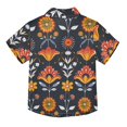 thumbnail image 2 of Dailycode Small Short Sleeve Button Down Shirts Flowers Traditional Folk Art Casual Shirt 3-10 Years, 2 of 9